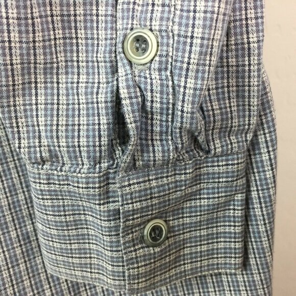 Guess Jeans Mens Long-Sleeve Plaid Button-Up Gray Cotton Size Medium - Picture 7 of 8